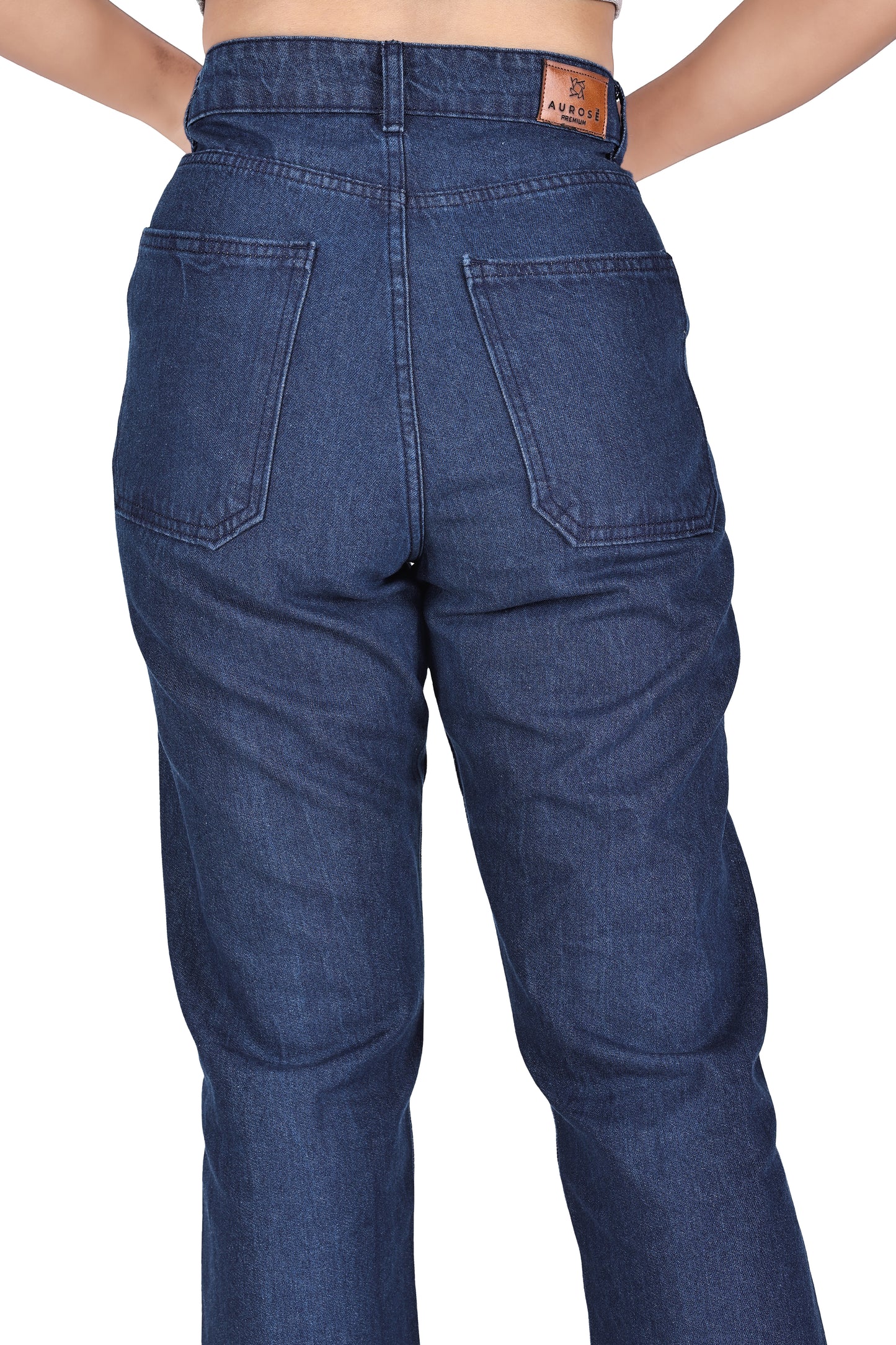 Aurose Women’s Straight Fit Blue Jeans – Comfortable Daily Wear