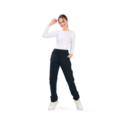 Women’s Straight Fit Jogger Pants (Navy Blue) | High-Comfort Drawstring Waist | Soft & Breathable Fabric | Casual & Daily Wear Trousers for Women