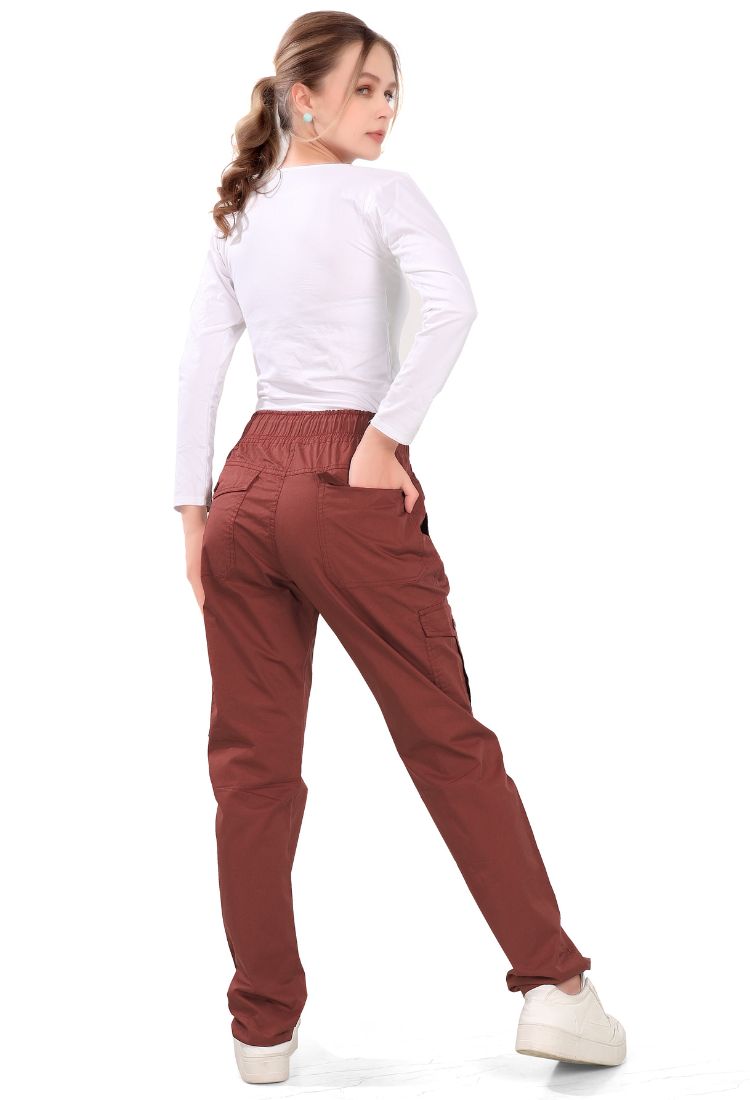 Aurose women’s high waist cotton cargo jeans with drawstring and side pockets, casual straight leg pants for daily wear