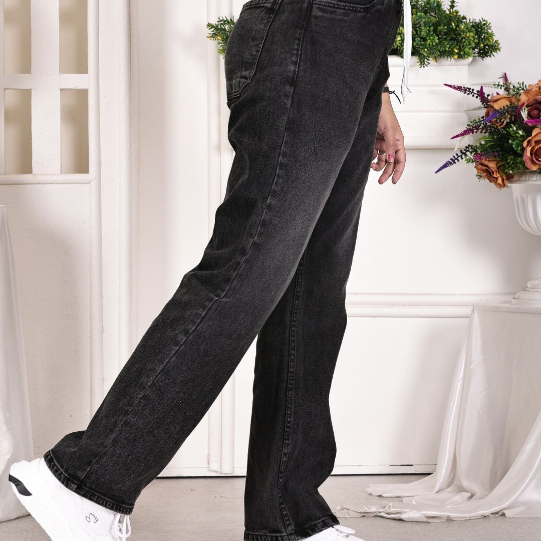 Aurose Women’s Denim Jogger Pants with Drawstring Waist | Relaxed Fit Everyday Bottoms