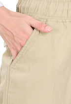 Aurose women’s high waist cotton cargo jeans with drawstring and side pockets, casual straight leg pants for daily wear