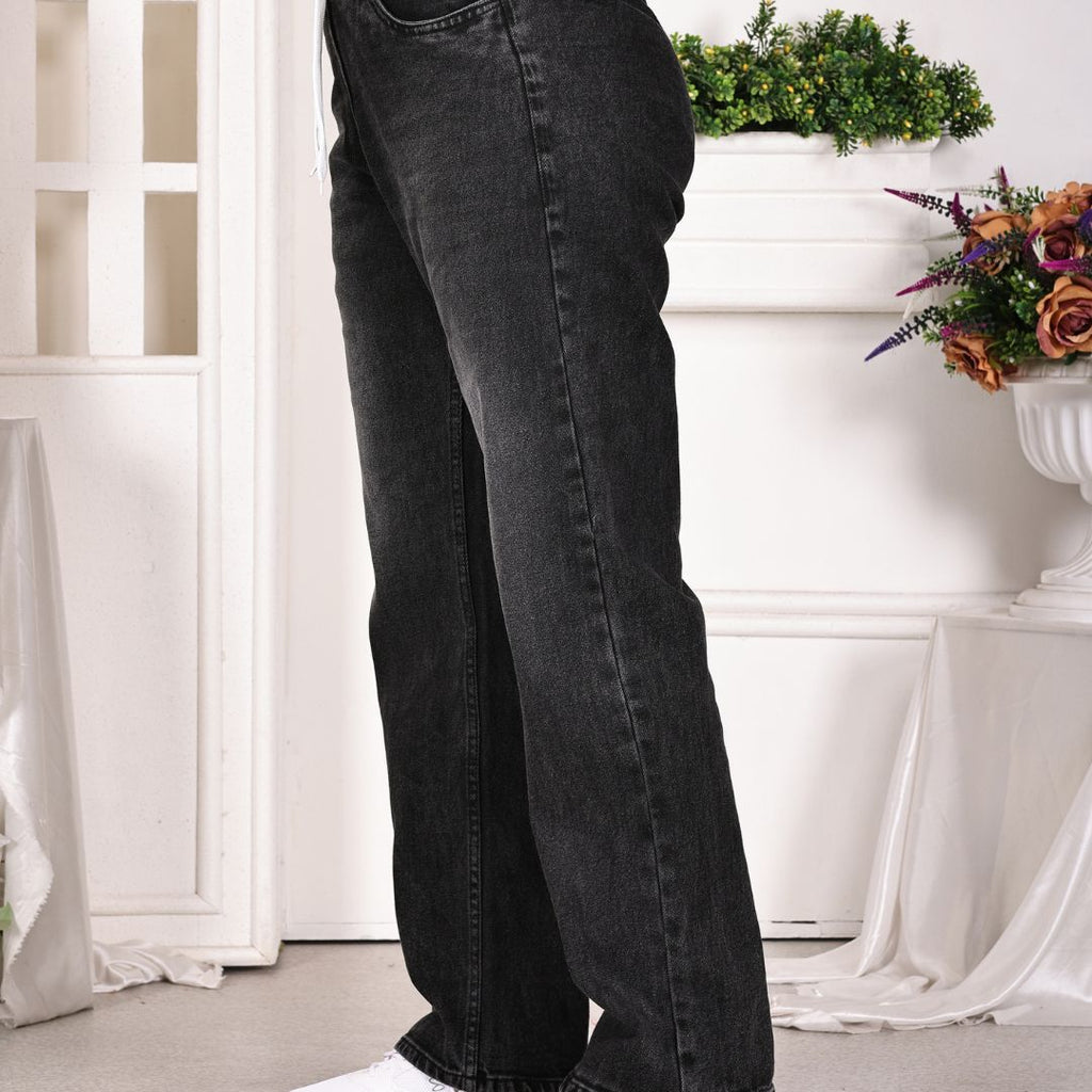 Aurose Women’s Denim Jogger Pants with Drawstring Waist | Relaxed Fit Everyday Bottoms