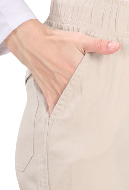 Aurose women’s high waist cotton cargo jeans with drawstring and side pockets, casual straight leg pants for daily wear