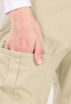 Aurose women’s high waist cotton cargo jeans with drawstring and side pockets, casual straight leg pants for daily wear