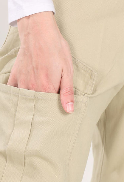 Aurose women’s high waist cotton cargo jeans with drawstring and side pockets, casual straight leg pants for daily wear