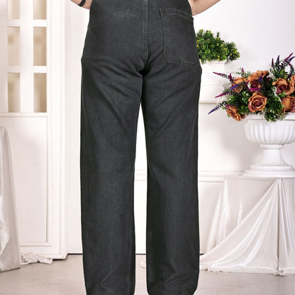 Aurose Women’s Denim Jogger Pants with Drawstring Waist | Relaxed Fit Everyday Bottoms