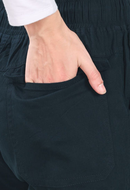 Aurose women’s high waist cotton cargo jeans with drawstring and side pockets, casual straight leg pants for daily wear